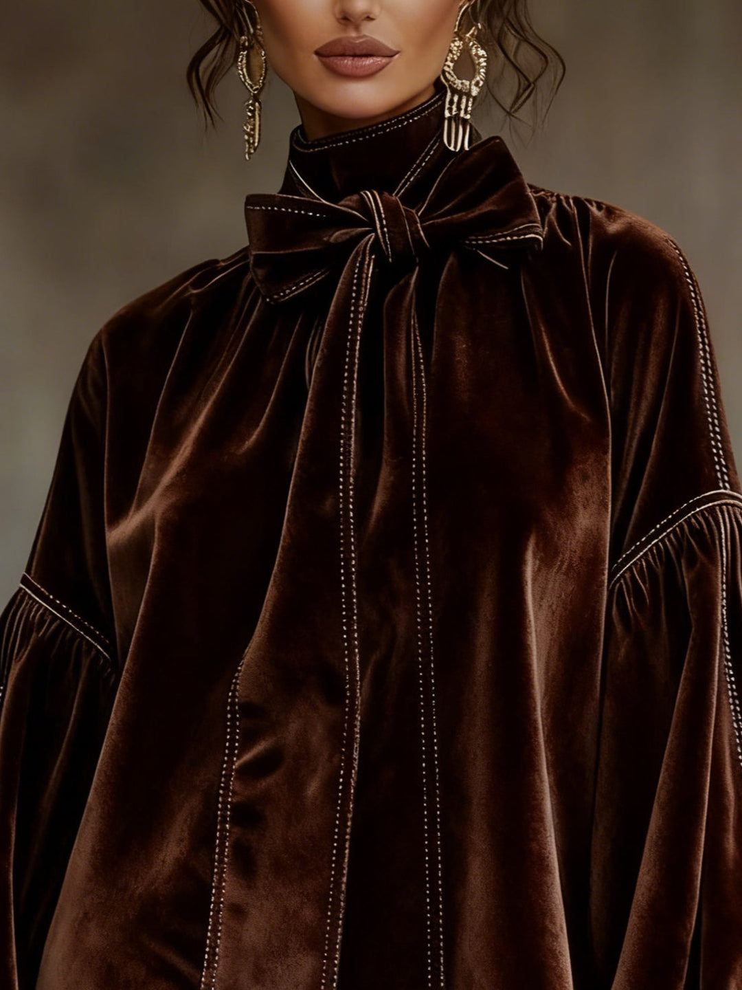 Valentina – Robe Mini en Velours avec Nœud