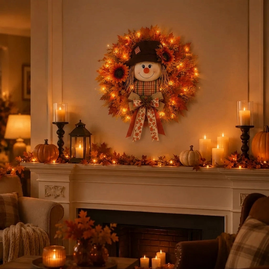 Light-Up Fall Wreath