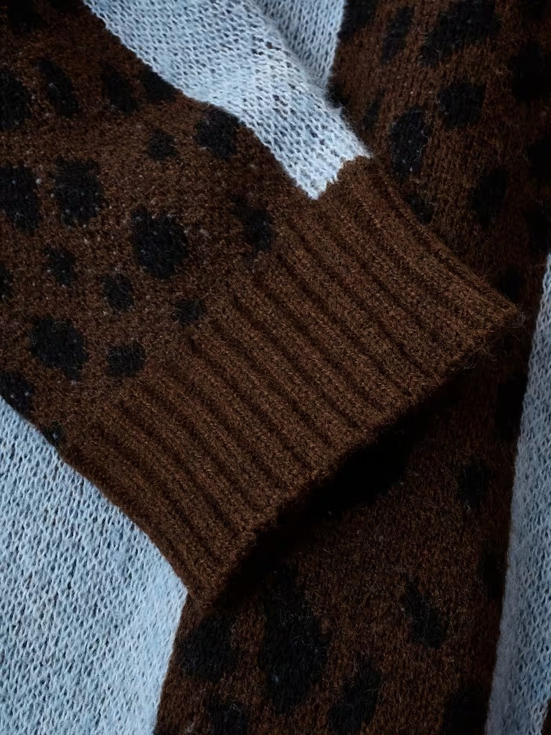 Cardigan sexy ample à imprimé léopard