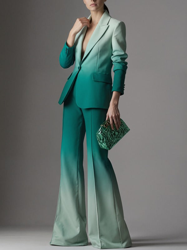 Ensemble deux pièces blazer et pantalon couleur dégradé