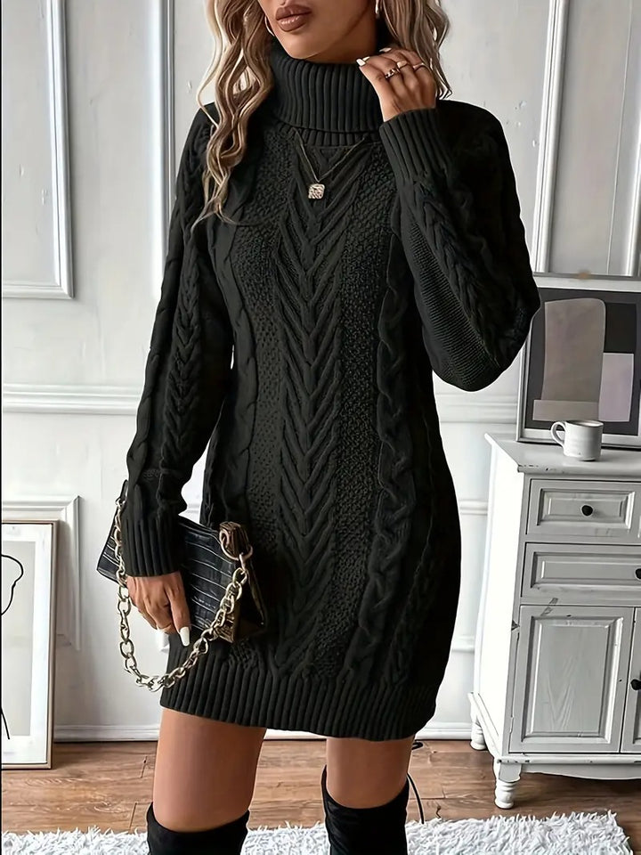 Robe pull en tricot torsadé pour femme élégante