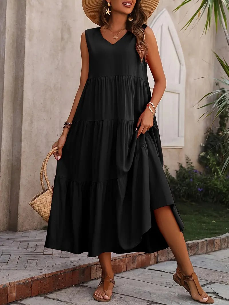 Robe débardeur ample sans manches décontractée