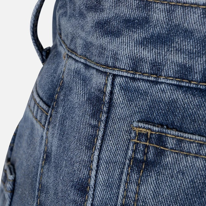 Jean évasé taille haute bleu clair tendance