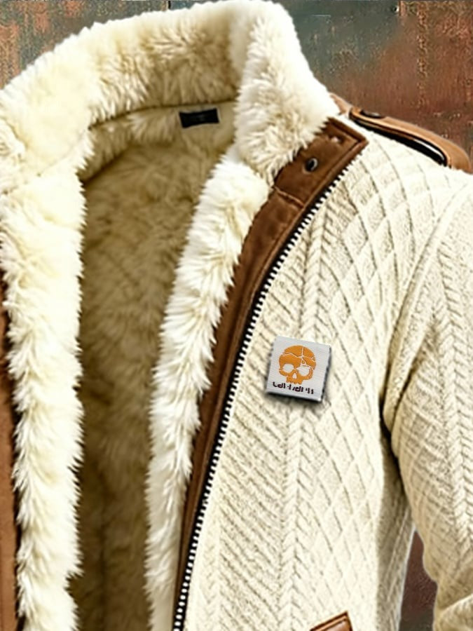 Manteau homme rétro en maille