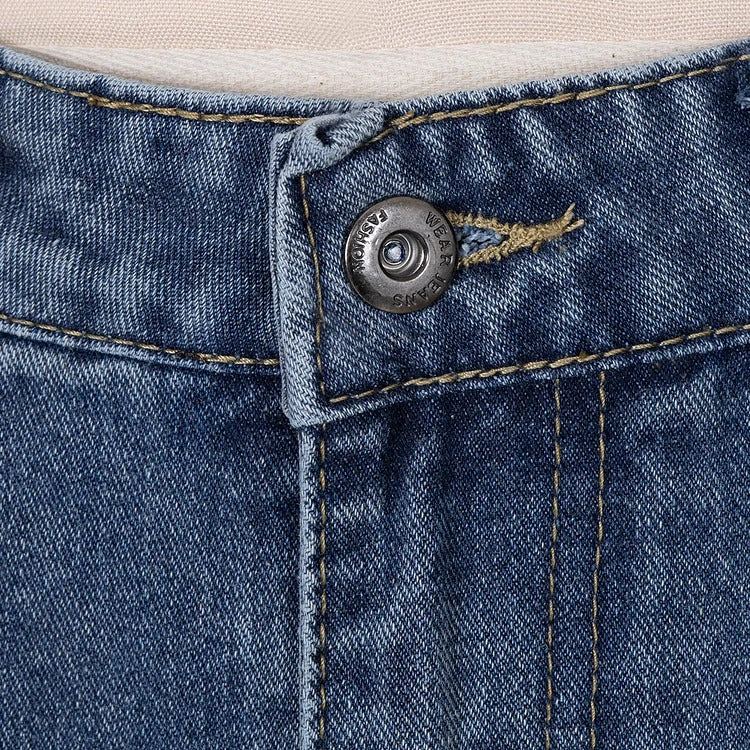 Jean évasé taille haute bleu clair tendance