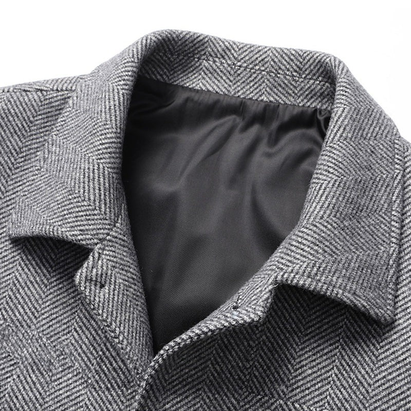 Manteau en laine à chevrons