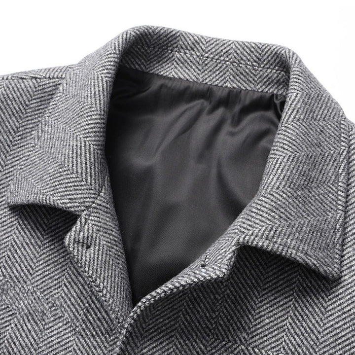 Manteau en laine à chevrons