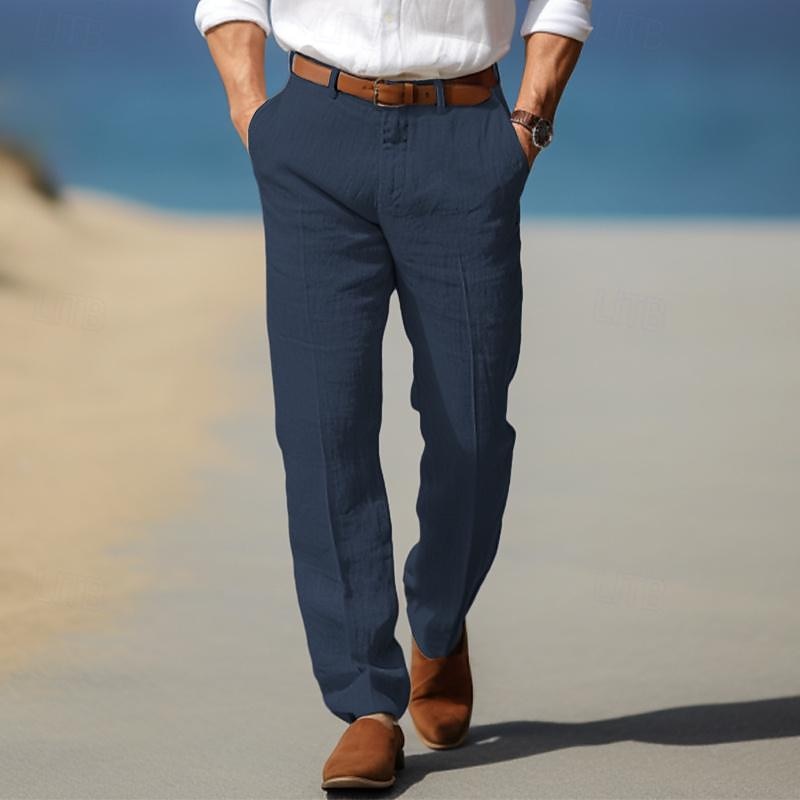 PREMIUM LINEN LUXURY MEN'S PANTS (WITH BELT LOOPS)