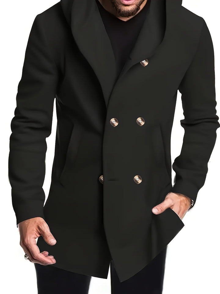 Mid-Length Hooded Coat for Men