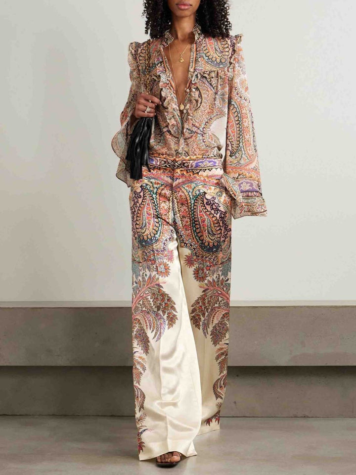 Ensemble à imprimé vintage exquis
