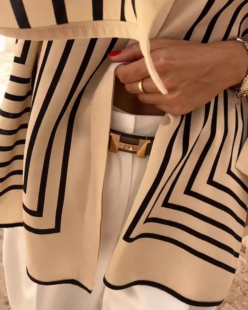 Chemise décontractée à rayures fendues