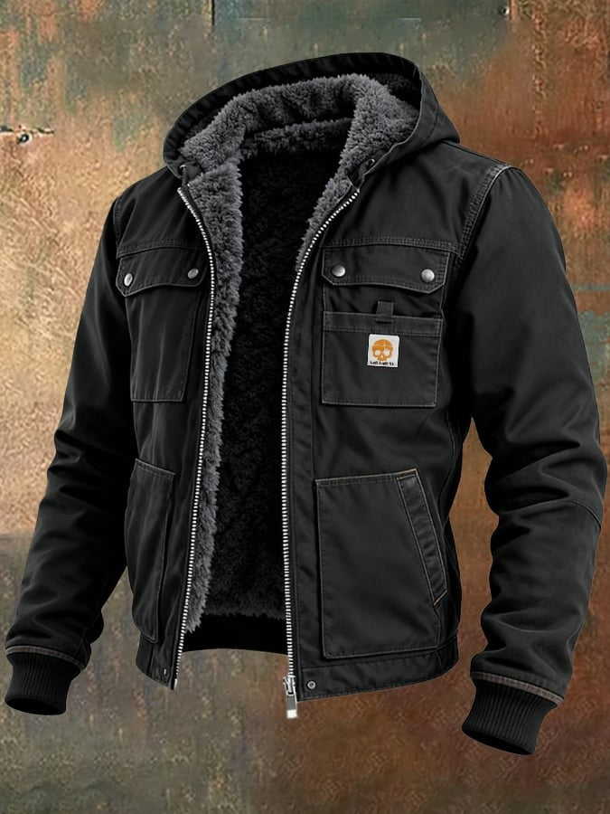 Veste d'extérieur en coton tissé et doublure polaire