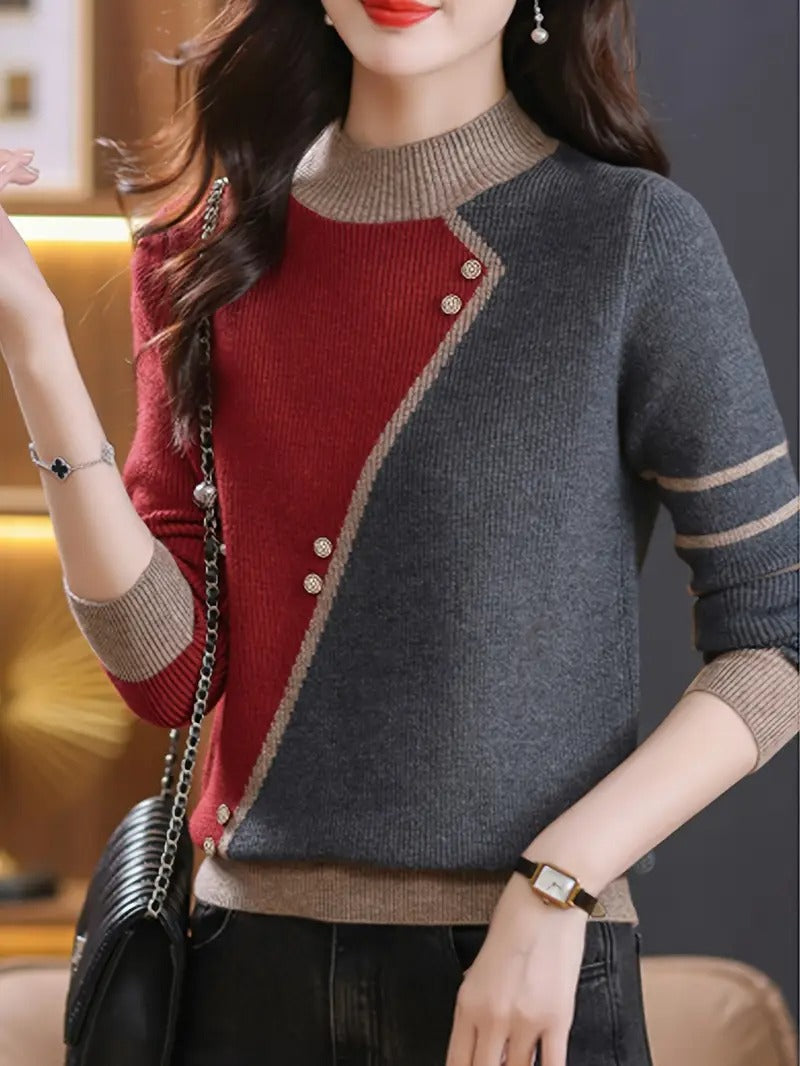 Pull col roulé épais pour femme