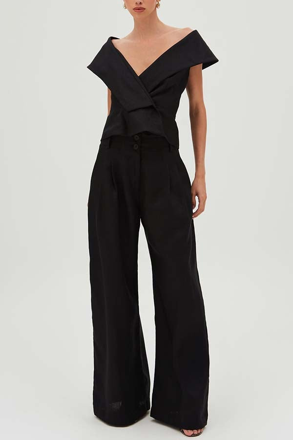 Ensemble élégant à col en V