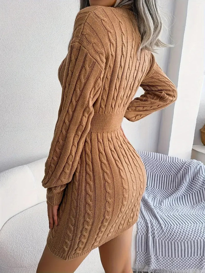 Robe-sweat confortable à col en V