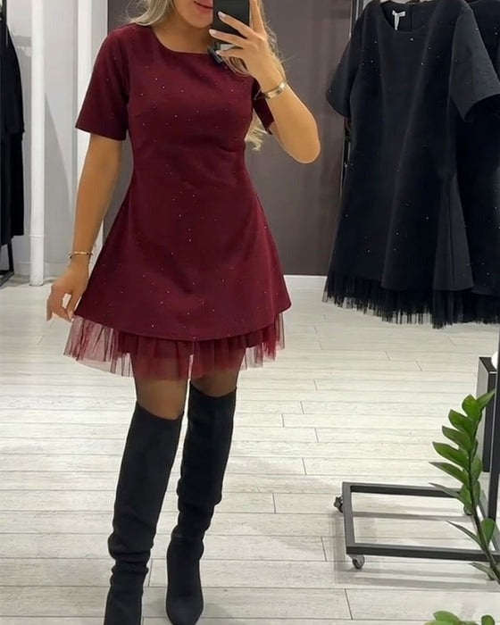 Robe élégante en maille scintillante