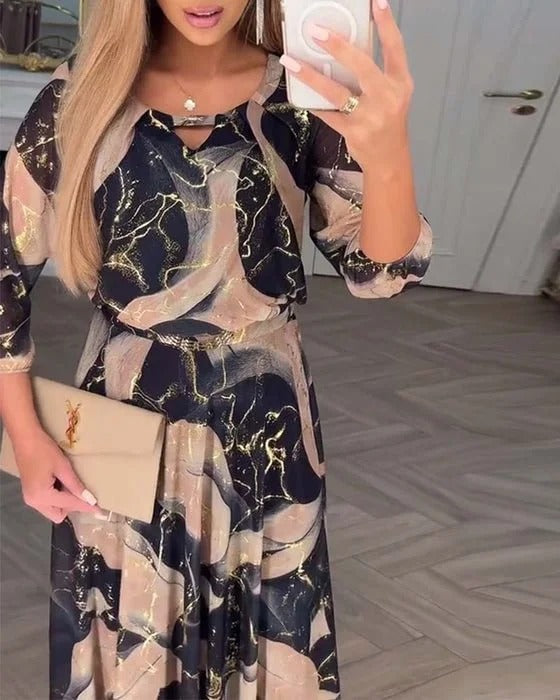 Robe élégante en mousseline avec imprimé