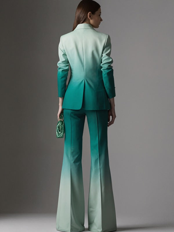 Ensemble deux pièces blazer et pantalon couleur dégradé