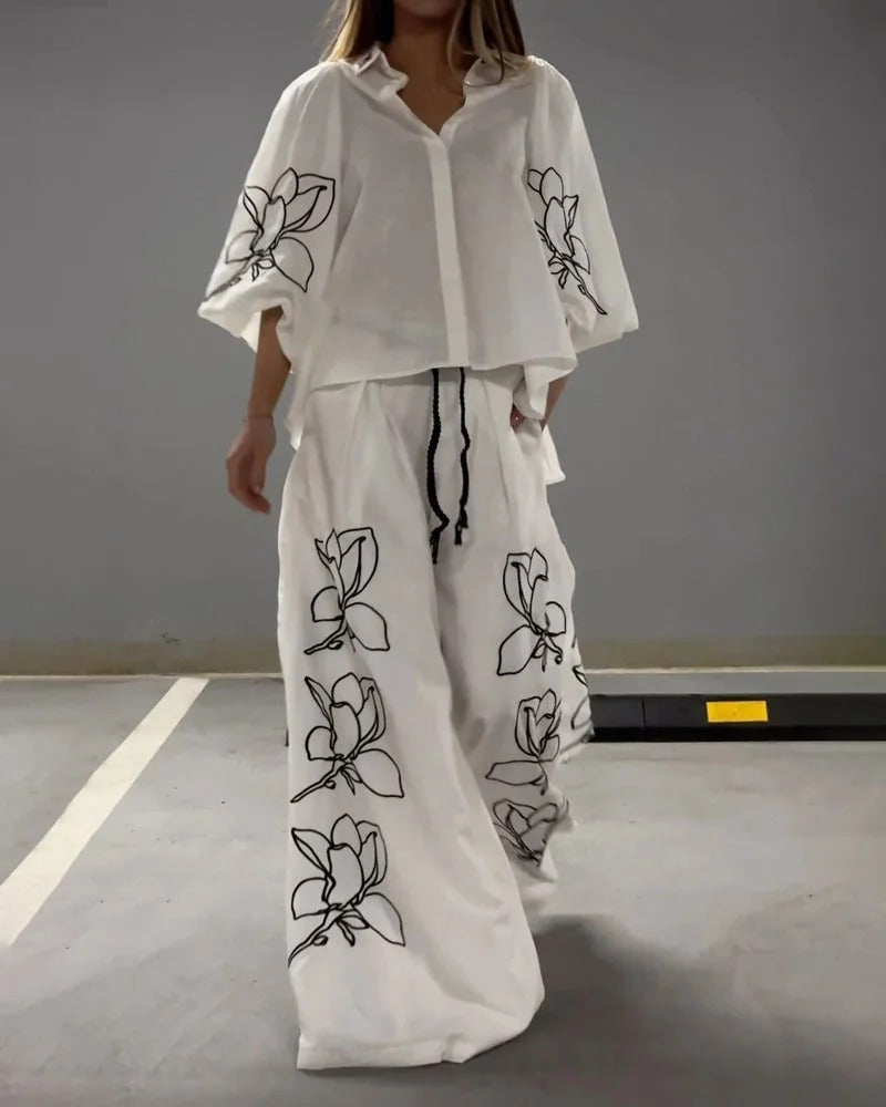 Ensemble imprimé et pantalon large