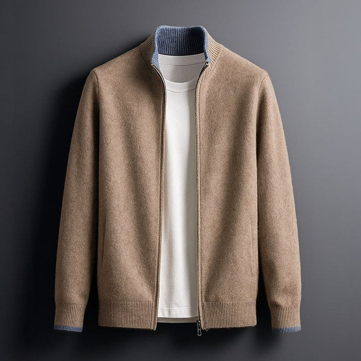 Veste en Maille avec Fermeture Éclair