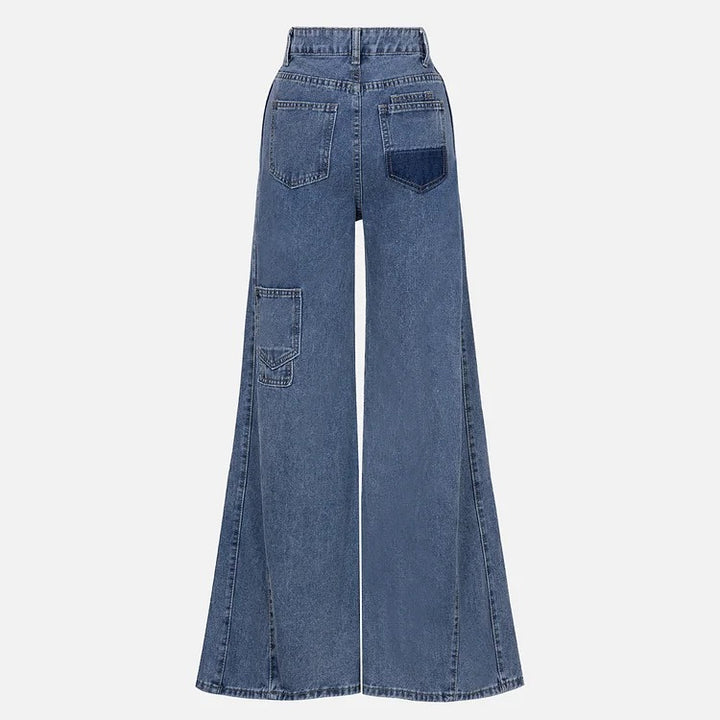 Jean évasé taille haute bleu clair tendance