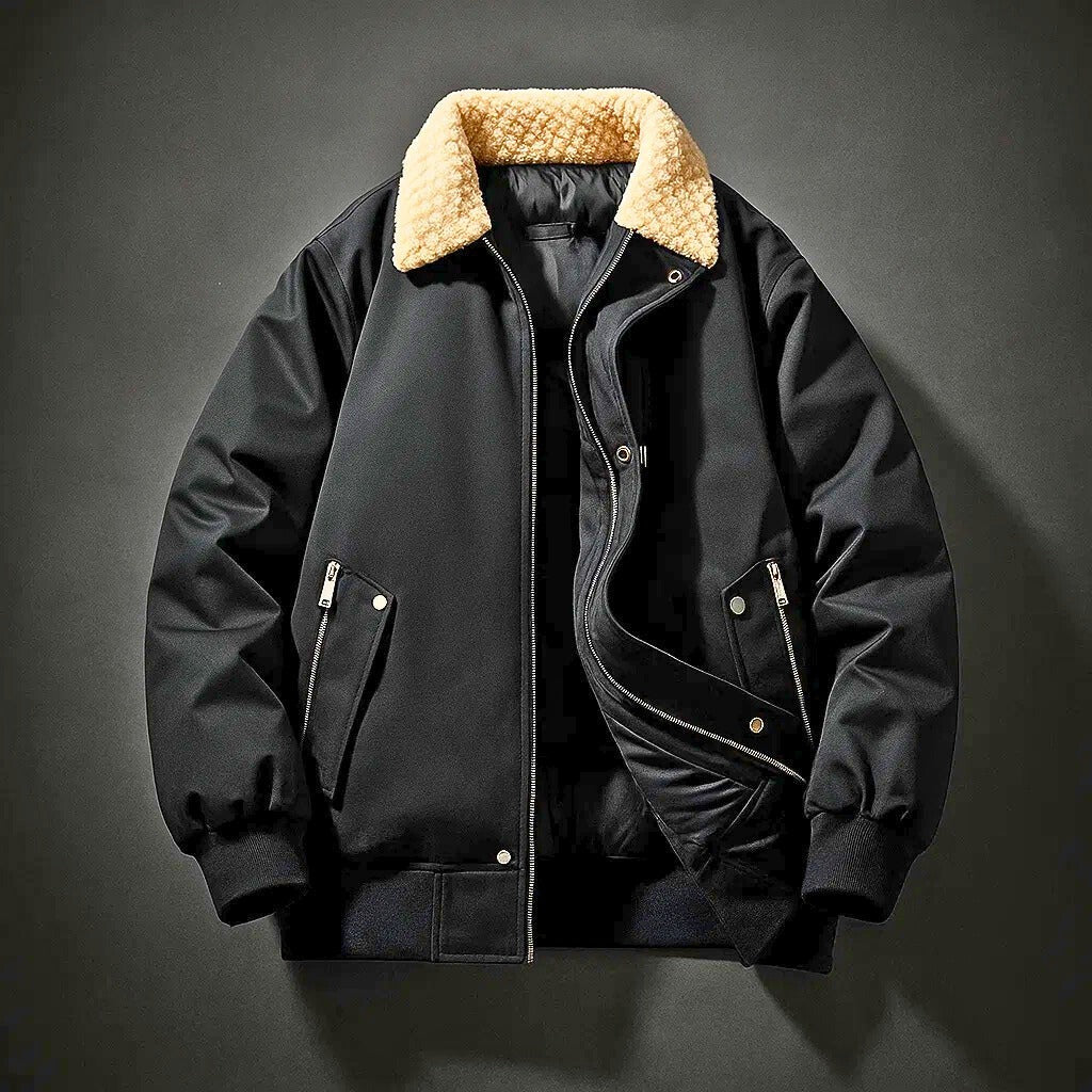 Veste bomber avec col en laine
