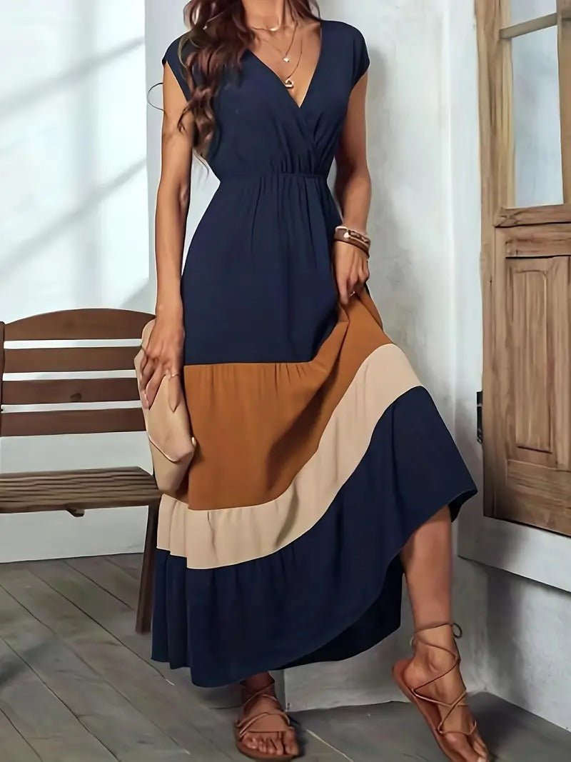 Robe trapèze à col bénitier sans manches