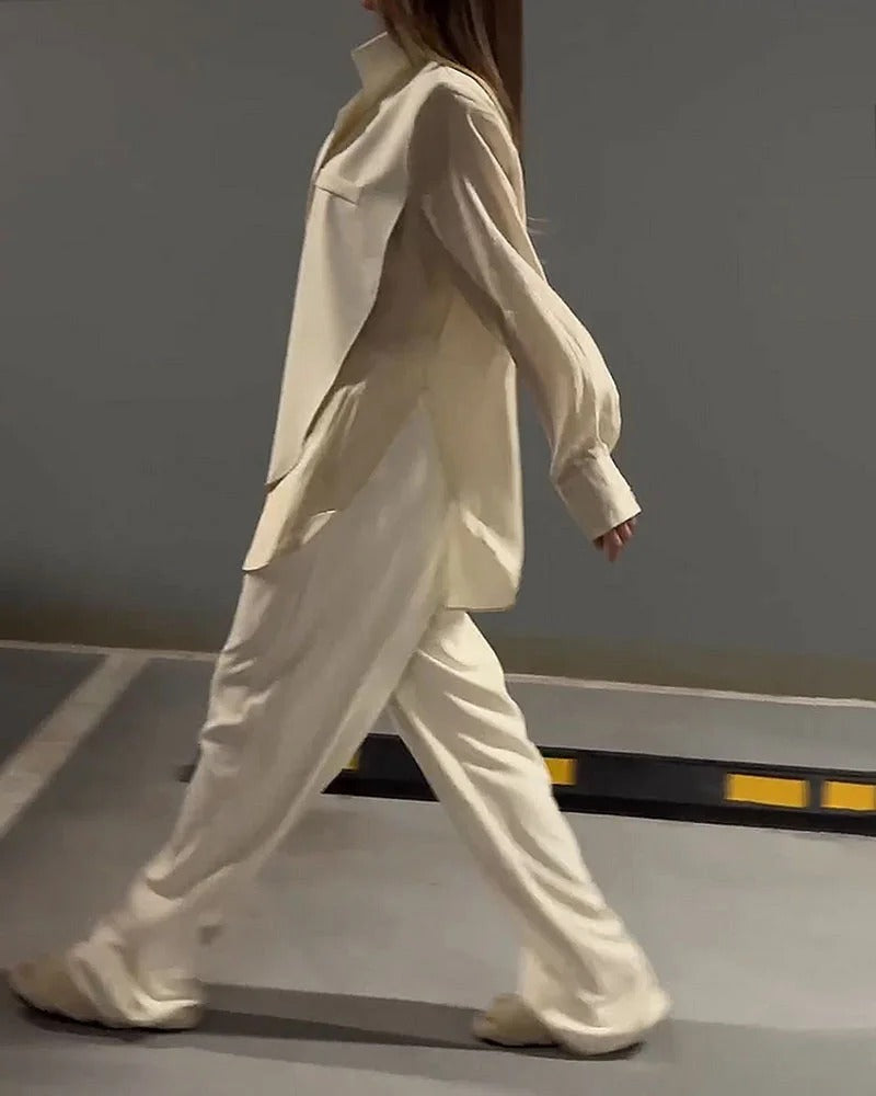 Ensemble deux pièces chemise et pantalon – Léger et respirant