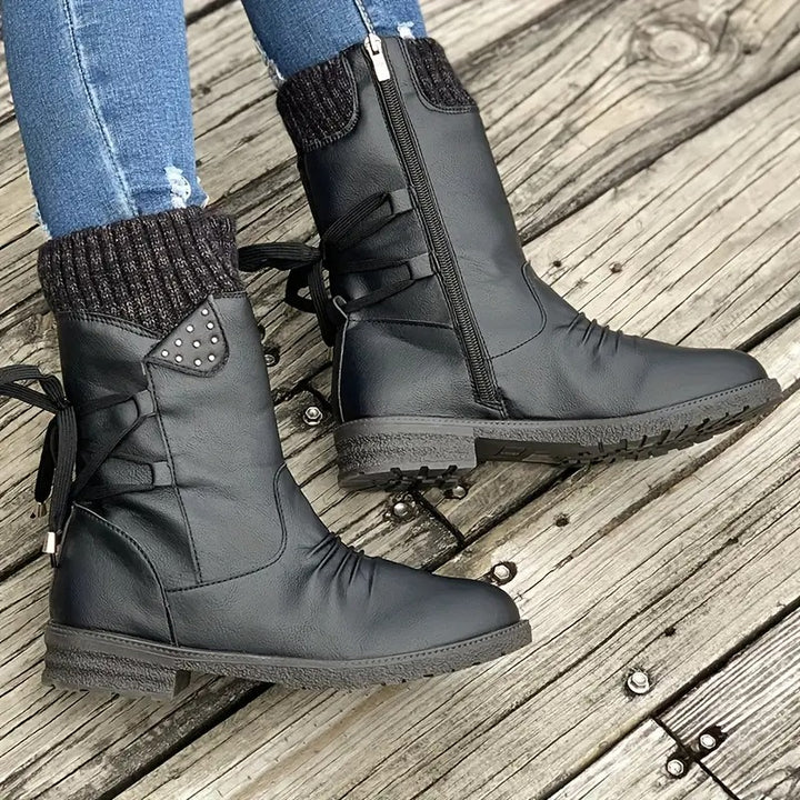 Bottes mi-mollet vintage classiques et élégantes