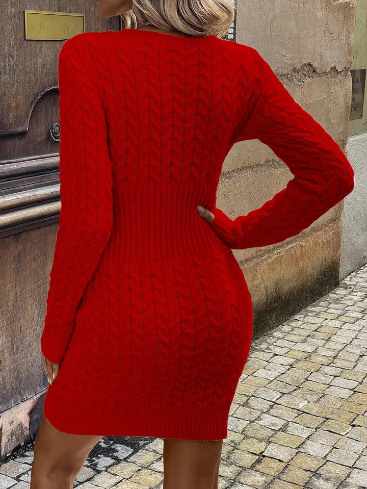 Robe pull à demi-zip pour femme élégante