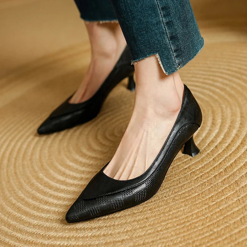 Escarpins en cuir véritable