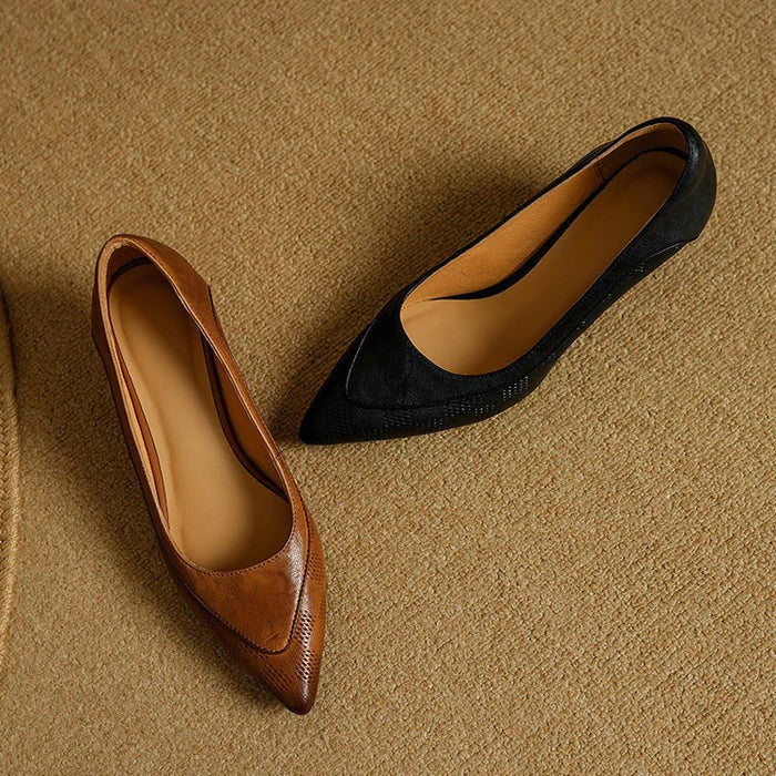 Escarpins en cuir véritable
