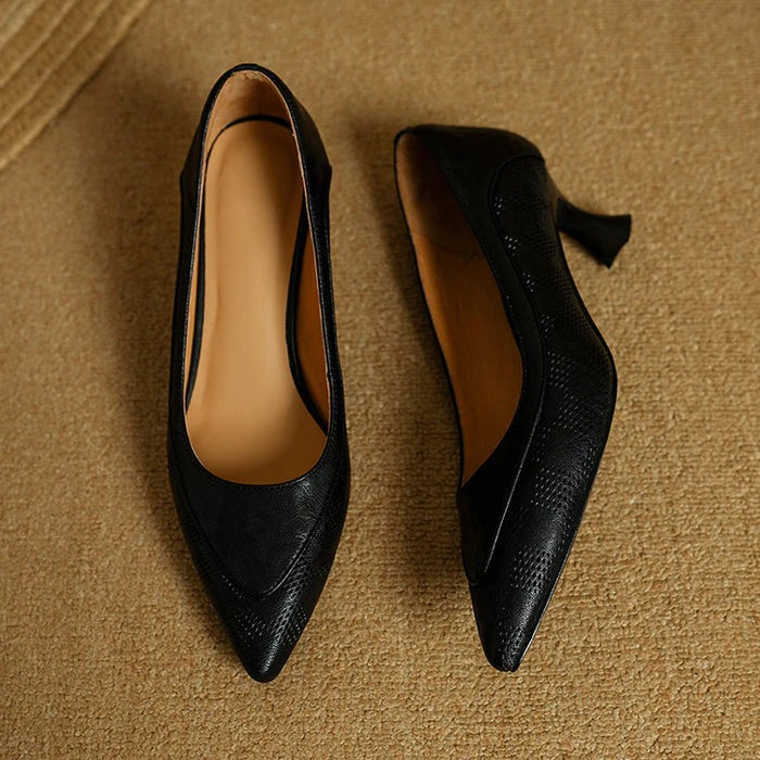 Escarpins en cuir véritable