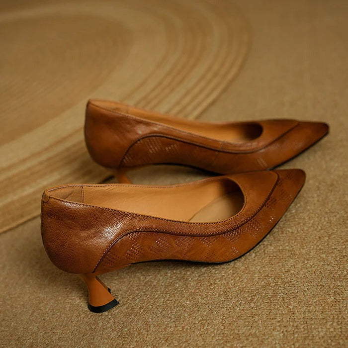 Escarpins en cuir véritable
