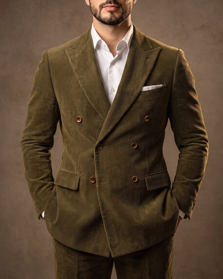Salvador Corduroy Double-Breasted Suit Set