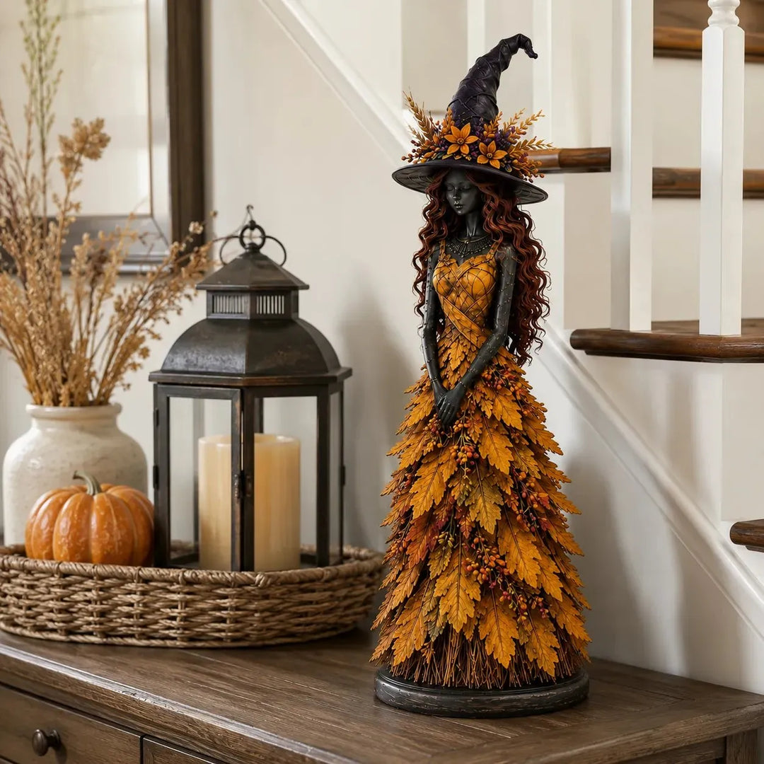 Enchanted Harvest Witches – Handcrafted Halloween Figurines