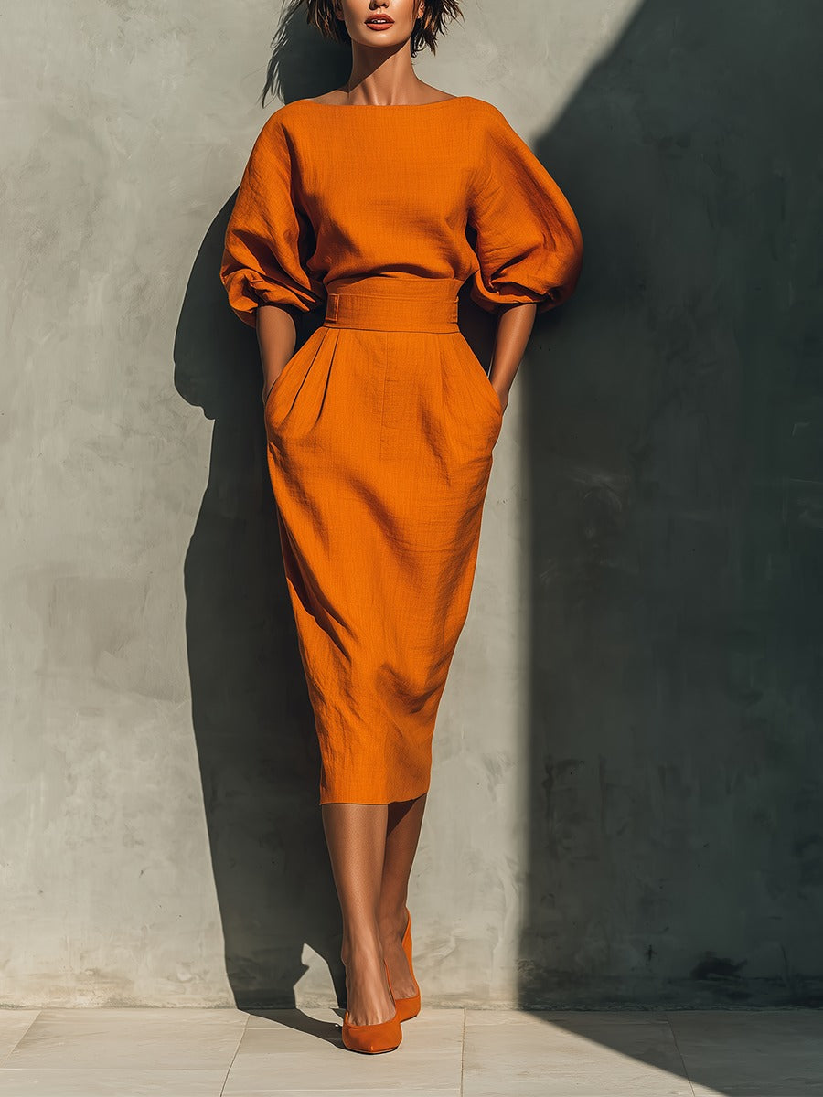 Ensemble en coton et lin pour femme