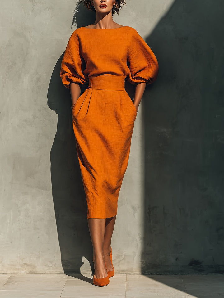 Ensemble en coton et lin pour femme