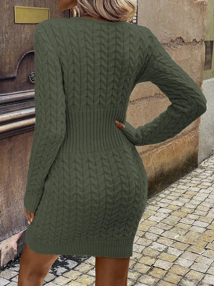 Robe pull à demi-zip pour femme élégante