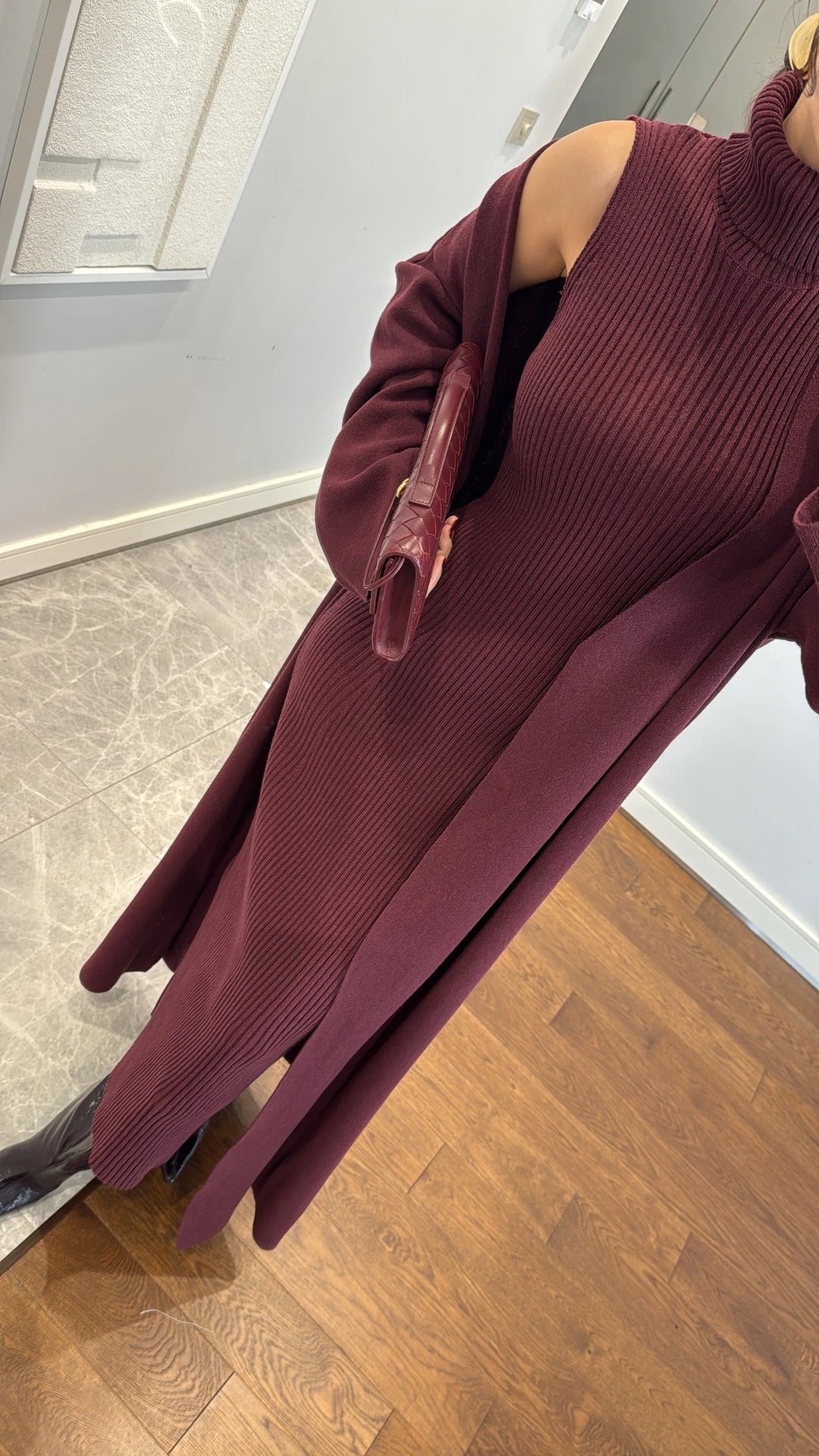 Ensemble robe et cardigan en maille