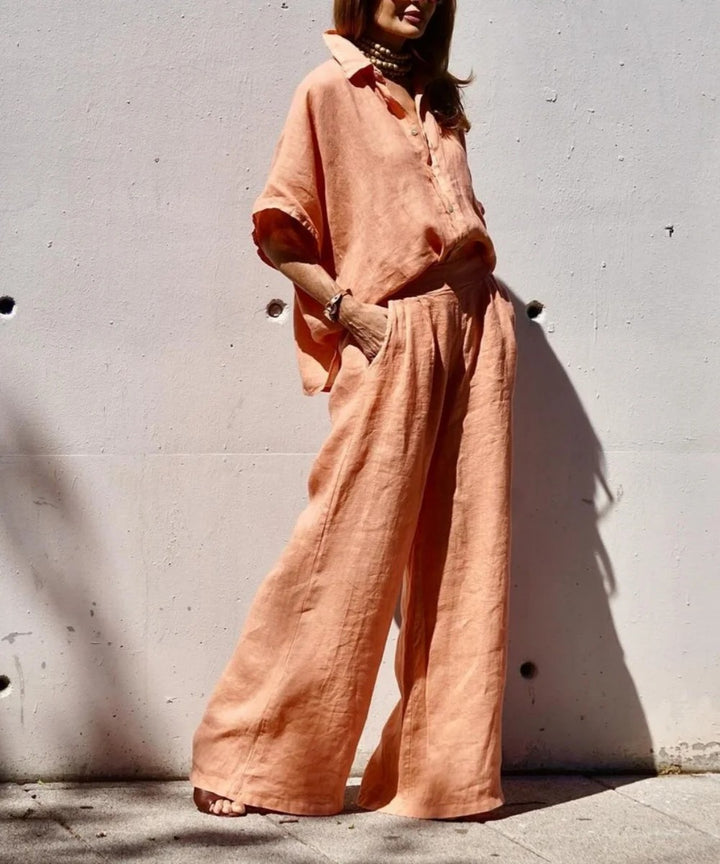 Ensemble deux pièces orange décontracté d'été