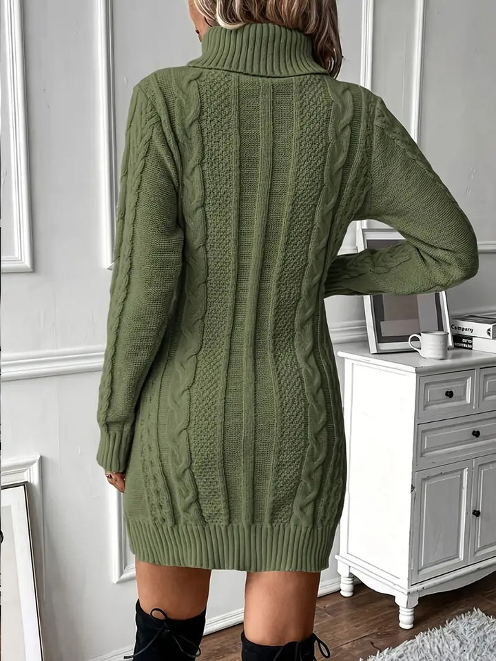 Robe pull en tricot torsadé pour femme élégante