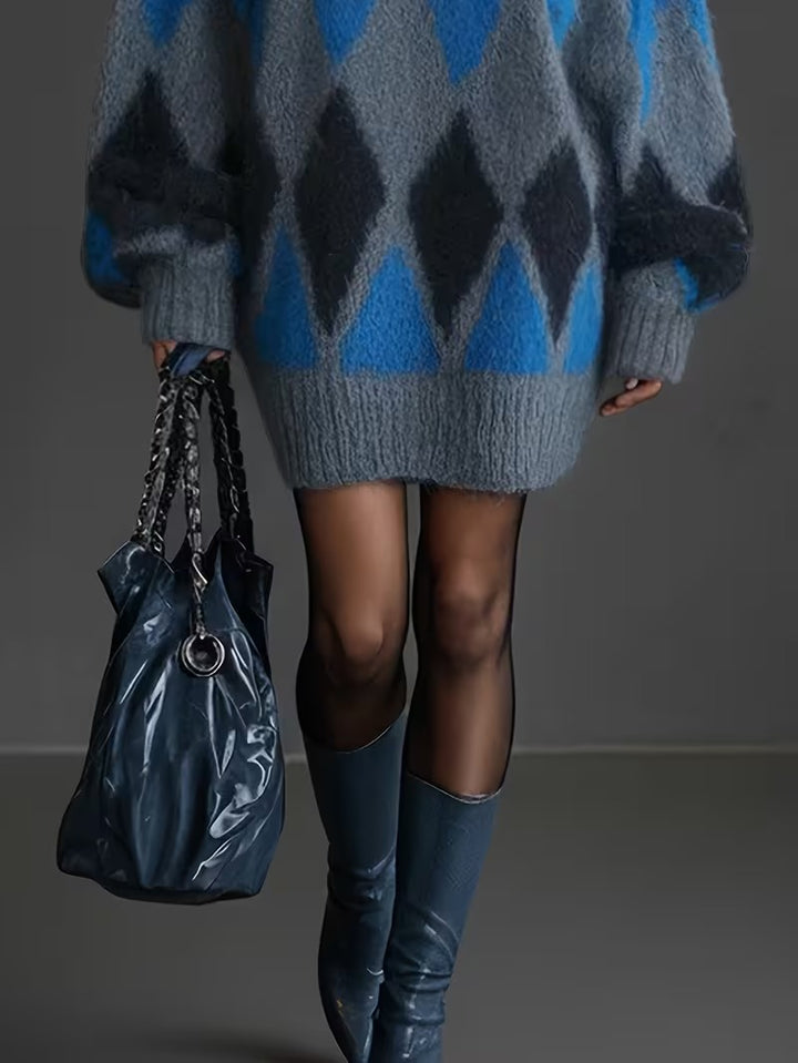 Robe pull à motif losanges