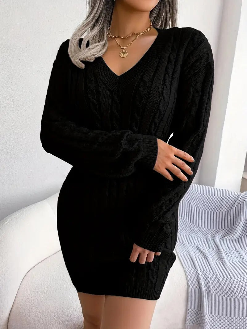 Robe-sweat confortable à col en V