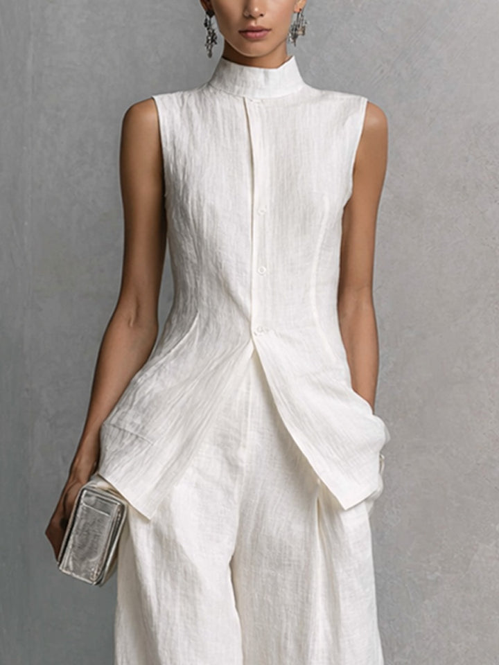 Ensemble élégant tissu blanc froissé