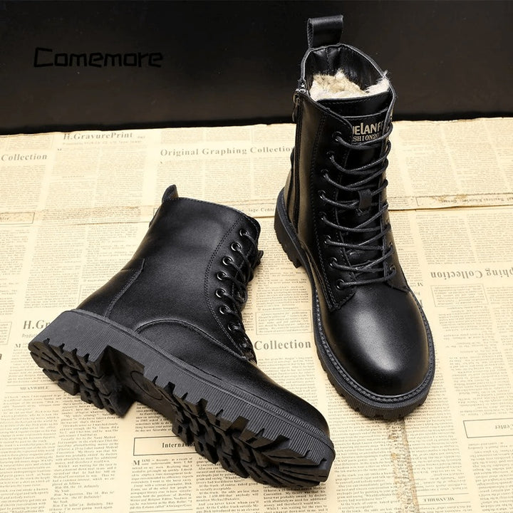 Irma - Bottes d'hiver en cuir noir