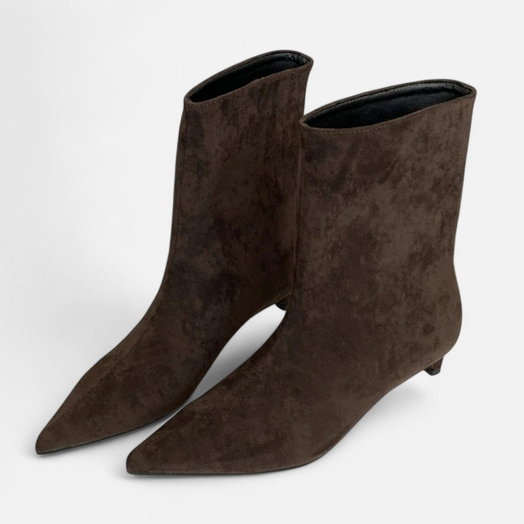 Bottines pointues vintage à talons bas