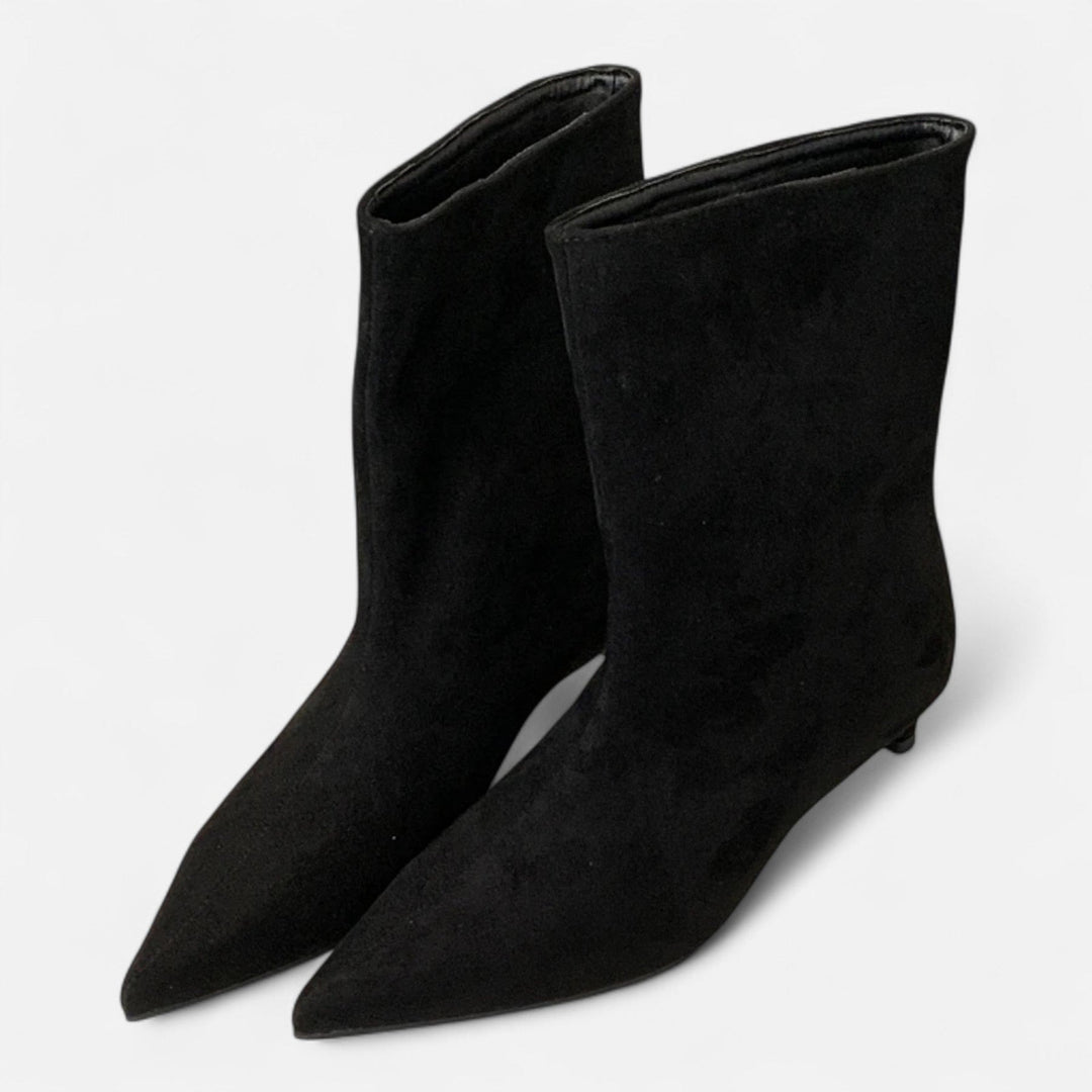 Bottines pointues vintage à talons bas