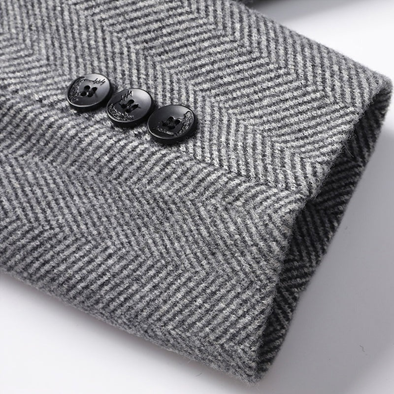 Manteau en laine à chevrons