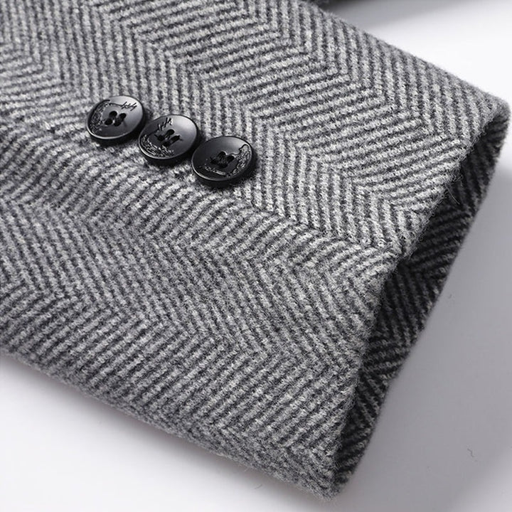 Manteau en laine à chevrons